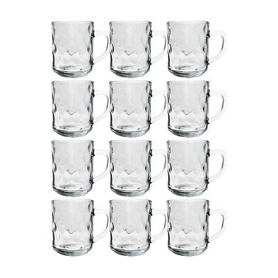 Kit 12 Canecas De Vidro Bubles Relevo Em Casa Tem 245ml