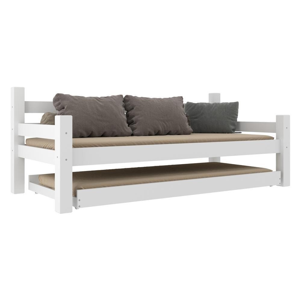 Bicama Madeira Maciça Para Colchão 78/88 X 188Cm Paris Multimóveis Vcr4139 Branco Branco - 4