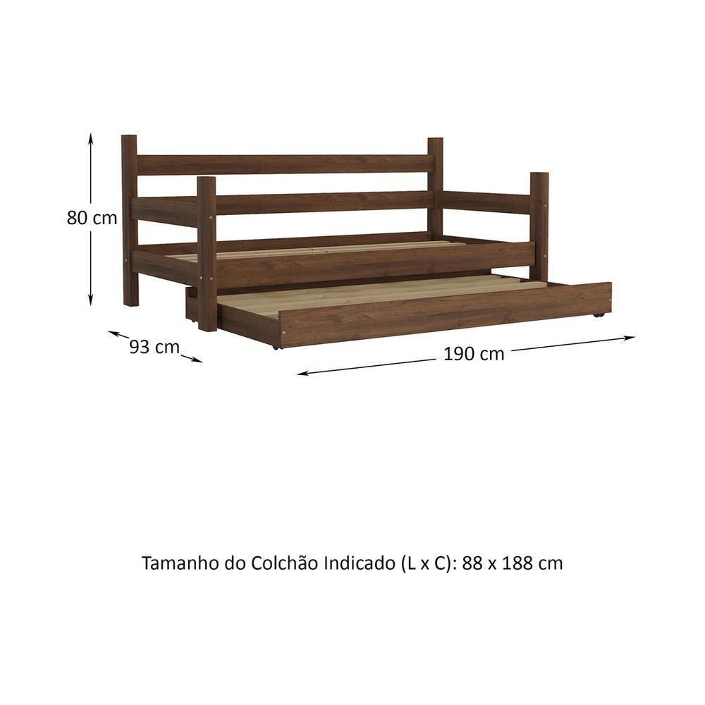 Bicama Madeira Maciça Com Colchões Inclusos Paris Multimóveis Vcr4160 Imbuia Imbuia - 4