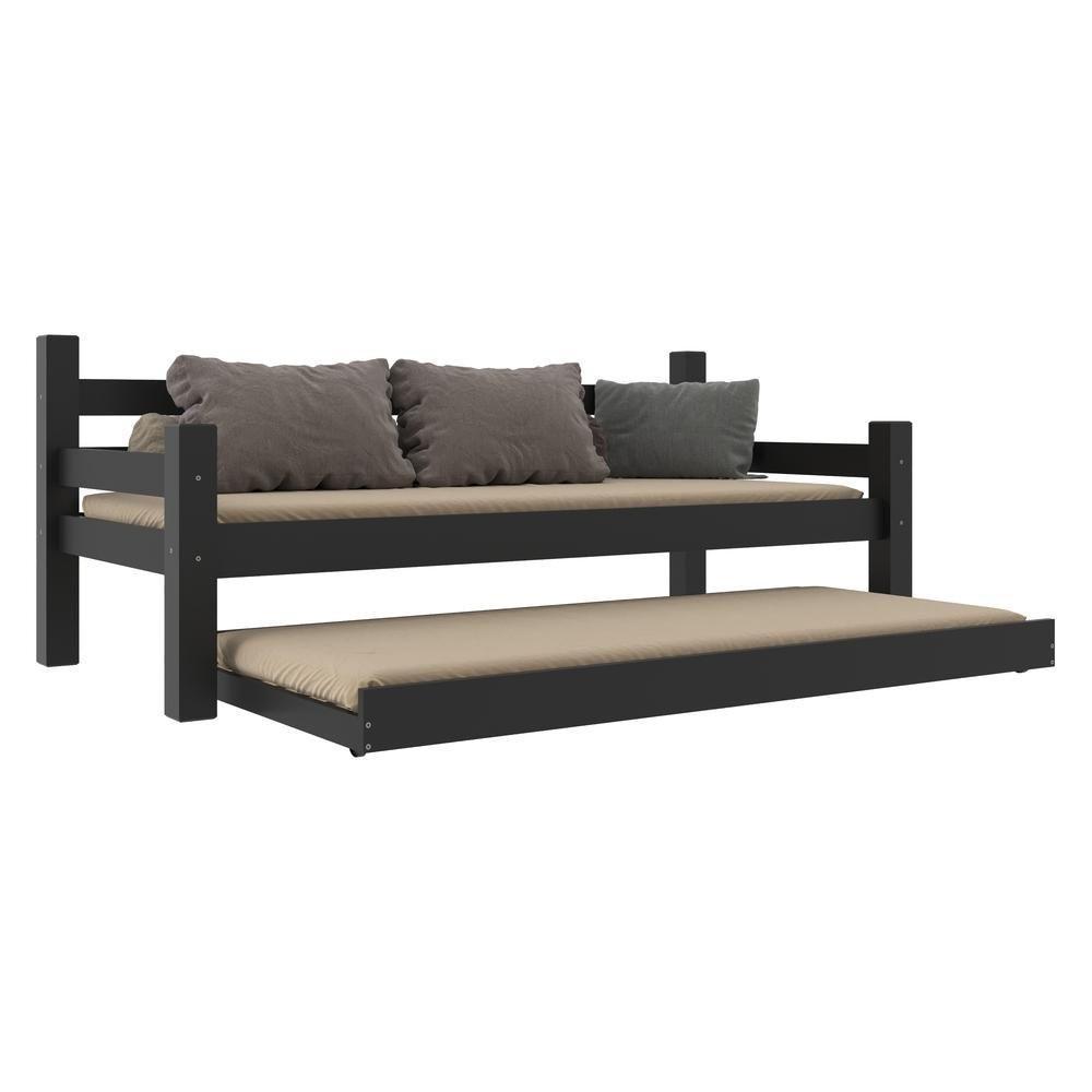 Bicama Madeira Maciça Para Colchão 78/88 X 188Cm Paris Multimóveis Vcr4139 Preto Preto - 4