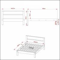 Cama De Casal Para Colchão 138 X 188 Cm Multimóveis Vcr35009 Amêndoa/Branco Amêndoa/Branco - 6