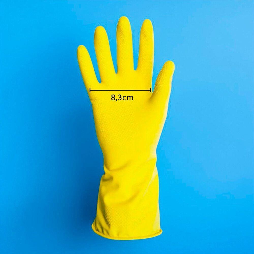 Par De Luvas Nobre Látex M P- Agentes Químicos Resistente E Segura Amarelo - 6