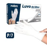 Caixa Com 100 Luvas Látex Com Pó P Nobre Saúde E Químicos Descartável Branca - 1