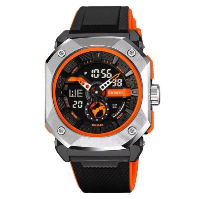 Relógio Esportivo Luz Led Masculino Cronômetro Impermeável Multifuncional Laranja