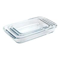 Conjunto 3 Travessas Retangulares Em Vidro Para Servir (1l+1,6l+2,2l) - 1