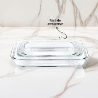 Conjunto 3 Travessas Retangulares Em Vidro Para Servir (1l+1,6l+2,2l)