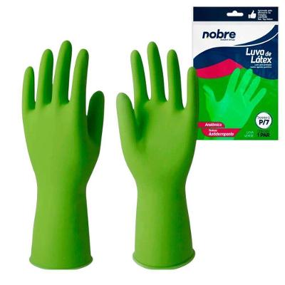 Par De Luvas Nobre Látex P P- Agentes Químicos Resistente E Segura Verde