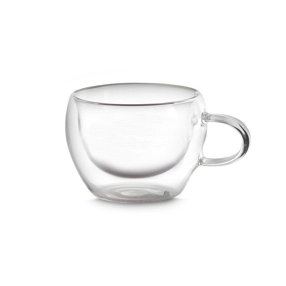 Kit 2 Xícaras Vidro Borossilicato Parede Dupla 60ml Com Suporte Bambu - 4