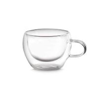 Kit 2 Xícaras Vidro Borossilicato Parede Dupla 60ml Com Suporte Bambu - 4