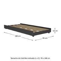 Cama Auxiliar Solteiro Com Colchão Incluso Multimóveis Cr35104 Preto - 4