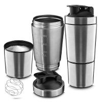 Garrafa Coqueteleira Inox 750ml Com Copo Adicional E Mola Misturadora - 3