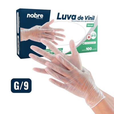 Caixa Com 100 Luvas Vinil S- Pó G Nobre Ca 41265 P- Químicos E Saúde Transparente