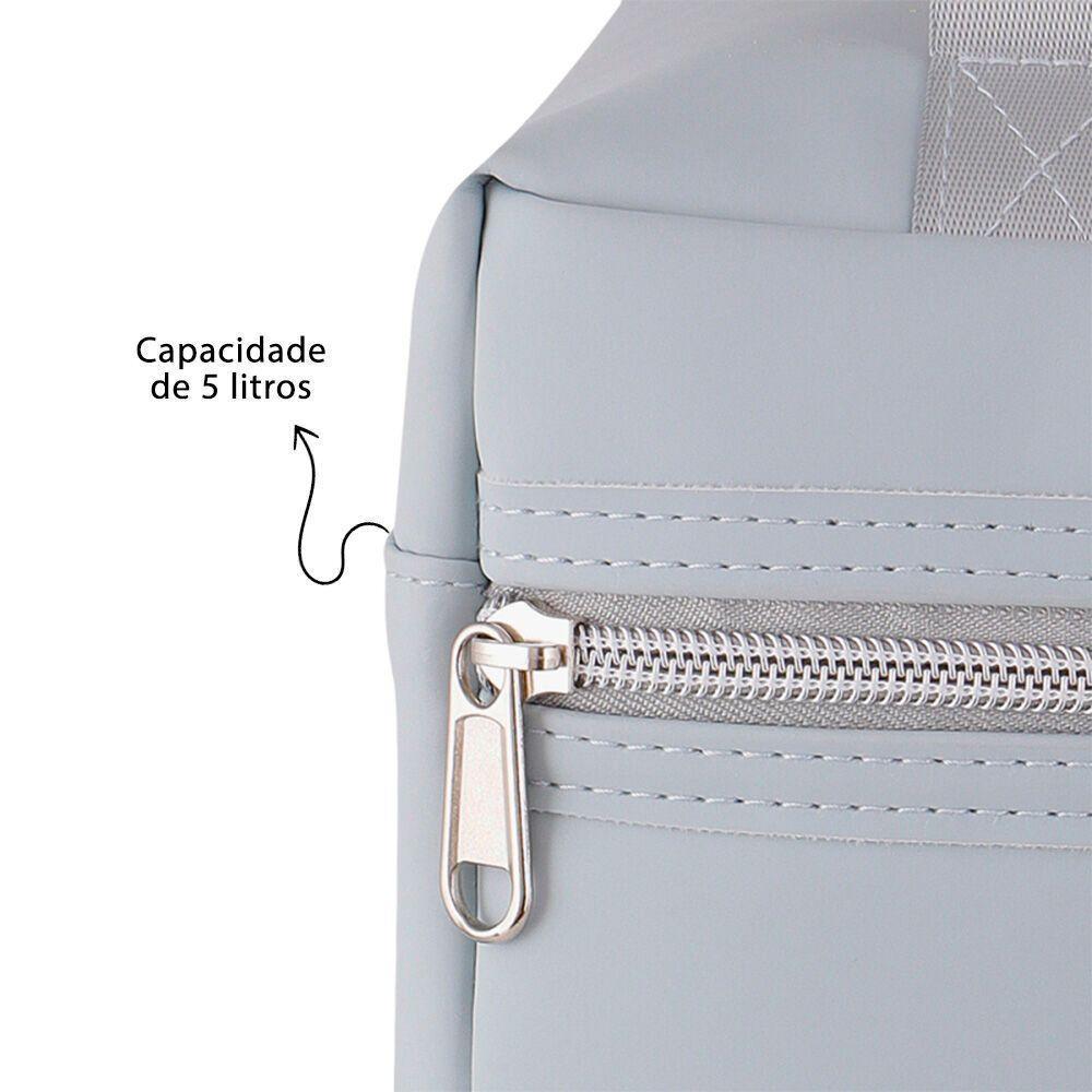 Bolsa Térmica 5l Elegante Para Lanches E Marmitex Portátil Com Alça Grafite - 5