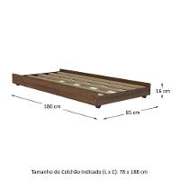 Cama Auxiliar Solteiro Com Colchão Incluso Multimóveis Cr35104 Imbuia - 3