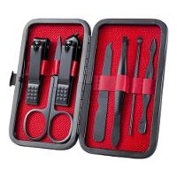 Conjunto De Manicure De Aço Inoxidável Com 7 Peças Preto - 1