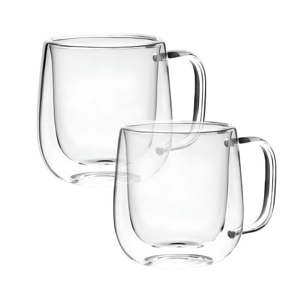 Conjunto Com 2 Canecas De Vidro Borossilicato 250ml Parede Dupla - 1