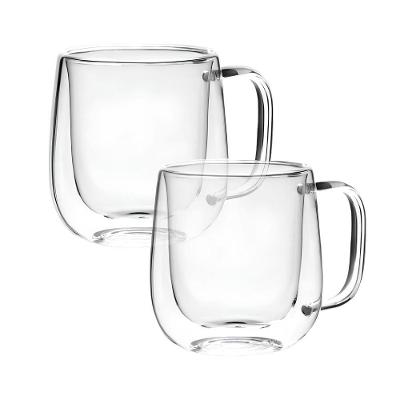 Conjunto Com 2 Canecas De Vidro Borossilicato 250ml Parede Dupla