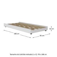 Cama Auxiliar Solteiro Com Colchão Incluso Multimóveis Cr35104 Branco - 2