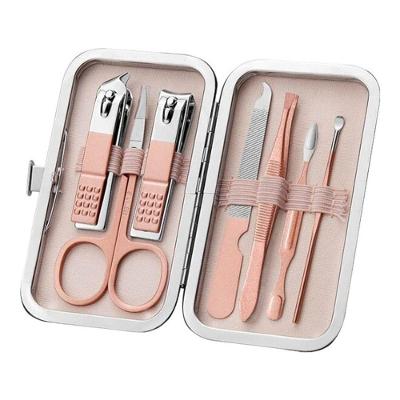 Kit Completo De Manicure Em Aço Inoxidável Rosa - 7 Peças Essenciais Para Unhas Perfeitas E Elegantes!
