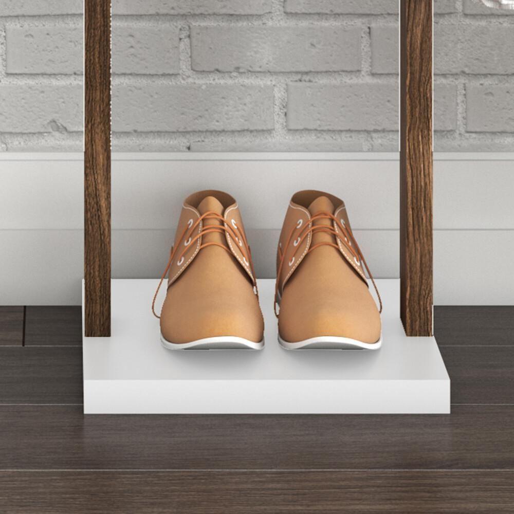 Cabideiro De Chão Multimóveis Vcr35005 Branco/Nogal Branco/Nogal - 2