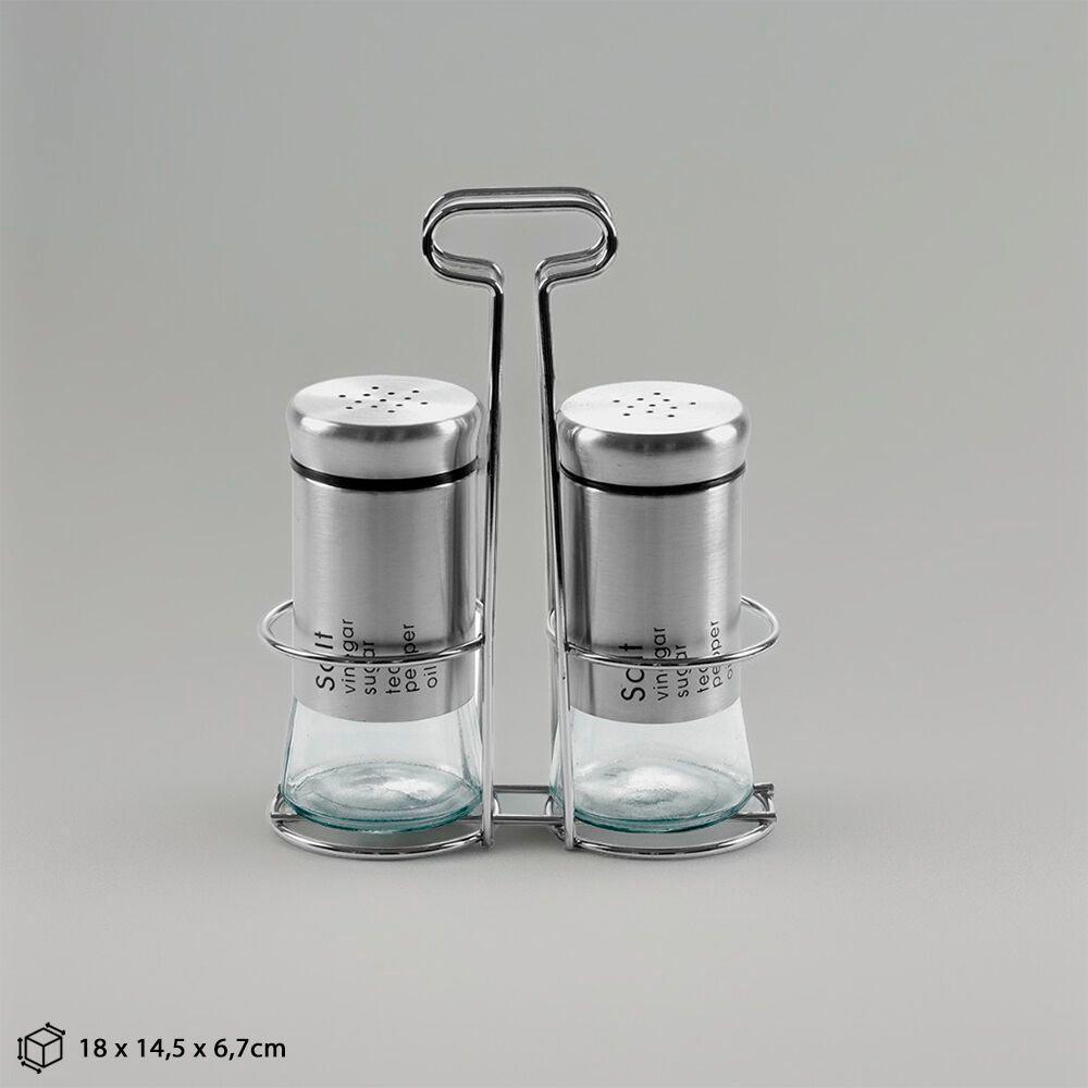 Conjunto De Saleiro E Pimenteiro Com Suporte Elegante Para Mesas E Eventos - 2