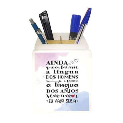 Organizador De Mesa Iluminado Angelical Para Decoração E Organização De Ambientes