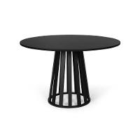 Mesa De Jantar Redonda Gabi Preta Com 4 Cadeiras Estofadas Ella Preto/bege - 7