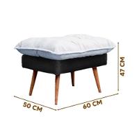 Poltrona Reclinável Em 3 Posições Com Puff Em Linho Premium Grafite/preto Grafite/preto C/puff Roma - 8