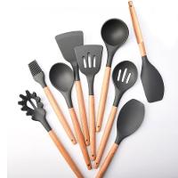 Kit De Utensílios Cozinha Em Silicone E Bambu 12 Peças Preto - 5