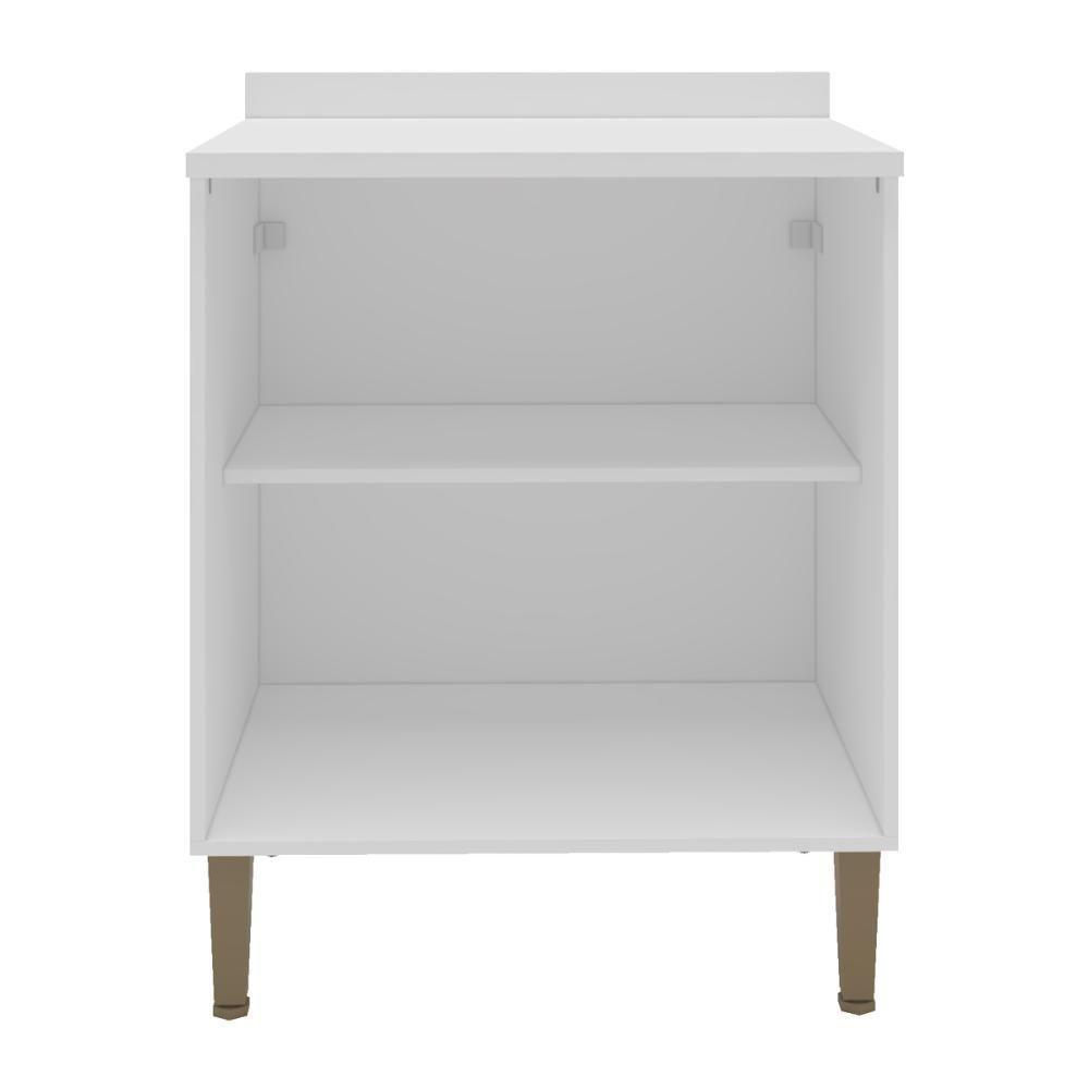 Balcão De Cozinha Americana Com Tampo 70cm 2 Portas Multimóveis Cr20485 Branco-Azul - 4