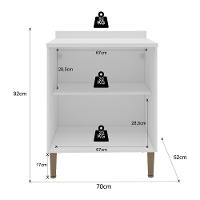 Balcão De Cozinha Americana Com Tampo 70cm 2 Portas Multimóveis Cr20485 Branco-Azul - 3