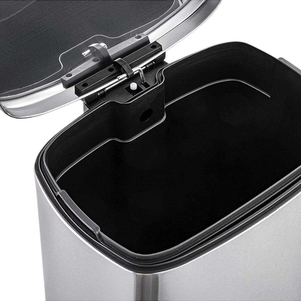Lixeira Inox Retangular 12l Com Pedal - Sofisticação E Funcionalidade Para Seu Lar - 5