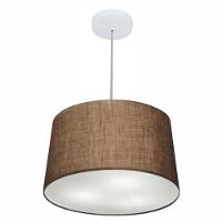 Lustre Pendente Cone Md-4156 Cúpula Em Tecido 30/45x40cm Café - Bivolt - 1