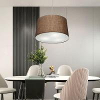 Lustre Pendente Cone Md-4156 Cúpula Em Tecido 30/45x40cm Café - Bivolt - 3