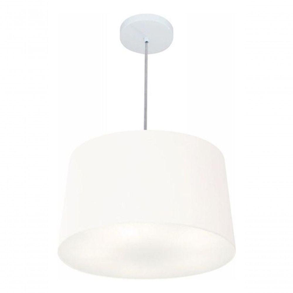 Lustre Pendente Cone Md-4156 Cúpula Em Tecido 30/45x40cm Branco - Bivolt - 4