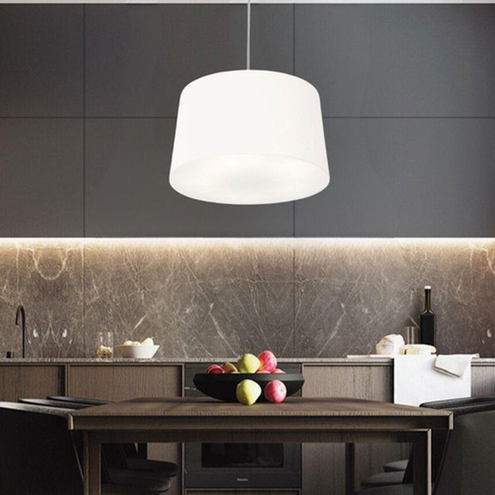 Lustre Pendente Cone Md-4156 Cúpula Em Tecido 30/45x40cm Branco - Bivolt - 6