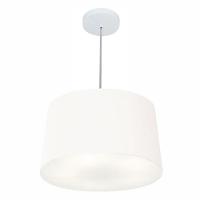 Lustre Pendente Cone Md-4156 Cúpula Em Tecido 30/45x40cm Branco - Bivolt - 1