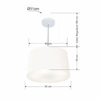 Lustre Pendente Cone Md-4156 Cúpula Em Tecido 30/45x40cm Branco - Bivolt - 2