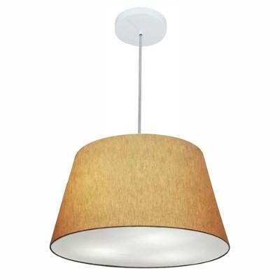 Lustre Pendente Cone Md-4021 Cúpula Em Tecido 21/40x30cm Palha - Bivolt
