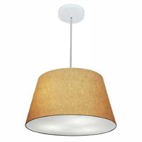 Lustre Pendente Cone Md-4021 Cúpula Em Tecido 21/40x30cm Palha - Bivolt - 1