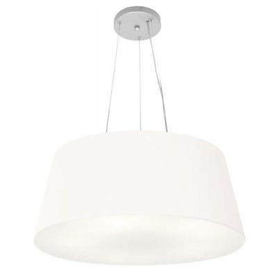 Lustre Pendente Cone Md-4062 Cúpula Em Tecido 25/60x50cm Branco - Bivolt
