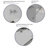 Armário Cozinha Americana Modulada Completa 305cm Com Balcão Multimóveis Cr20496 Branco - 3