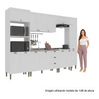Armário Cozinha Americana Modulada Completa 305cm Com Balcão Multimóveis Cr20496 Branco - 5