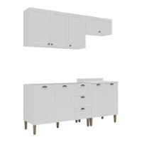 Armário Cozinha Americana Modulada Compacta 190cm Com Balcão Para Pia Multimóveis Cr20494 Branco - 6