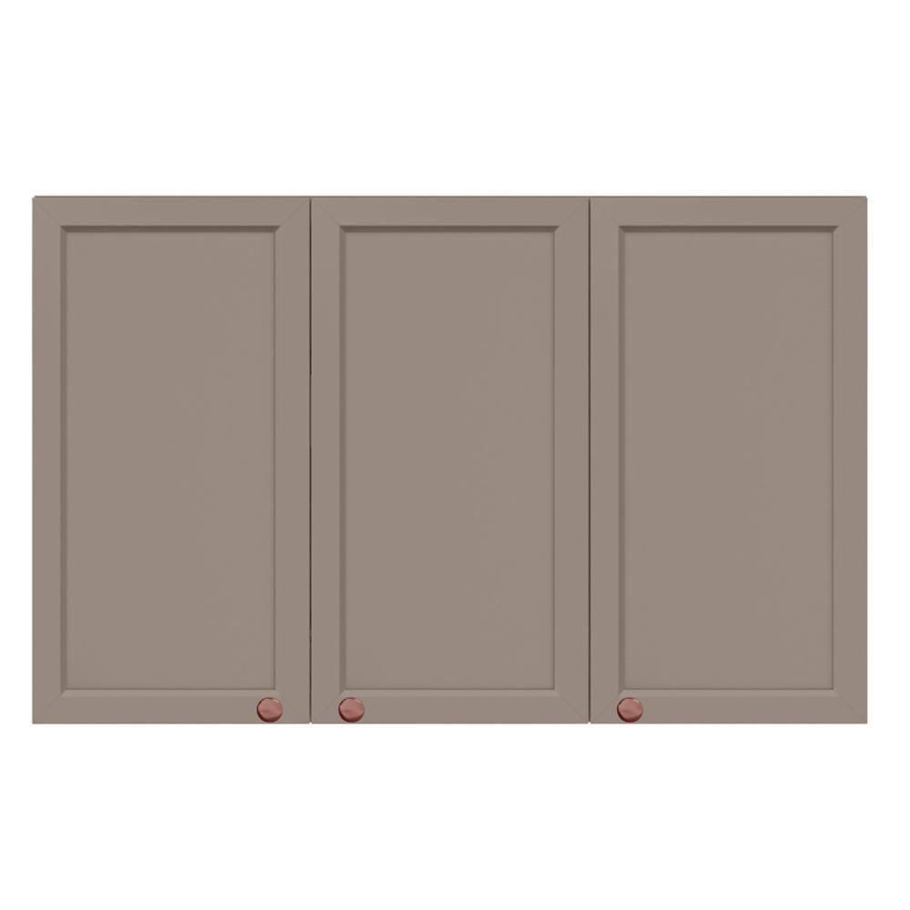 Armário Aéreo Unna 3 Portas 120cm Gris - Poliman Móveis Gris - 1