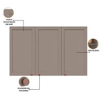 Armário Aéreo Unna 3 Portas 120cm Gris - Poliman Móveis Gris - 3