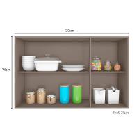 Armário Aéreo Unna 3 Portas 120cm Gris - Poliman Móveis Gris - 4