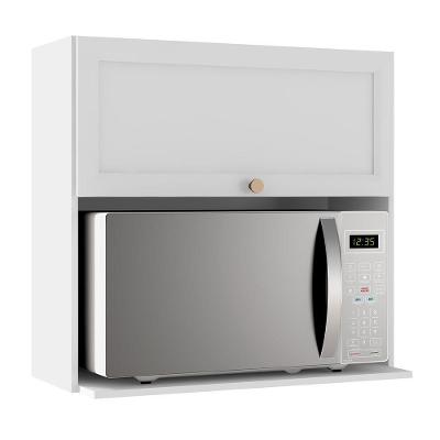 Armário Aéreo Micro-ondas Unna 1 Porta 80cm Branco - Poliman Móveis Branco