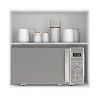 Armário Aéreo Micro-ondas Unna 1 Porta 80cm Branco - Poliman Móveis Branco - 2