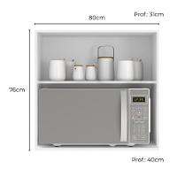 Armário Aéreo Micro-ondas Unna 1 Porta 80cm Branco - Poliman Móveis Branco - 3